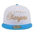 thumbnail image 2 of Men's New Era White/Powder Blue Los Angeles Chargers Scripted 59FIFTY Fitted Hat, 2 of 7