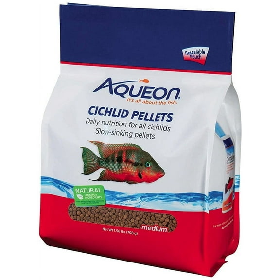 Aqueon Cichlid Food Medium Pellets Slow Sinking Pellets [Aquarium Cichlid Food, Aquarium Supplies] 3.12 lb (2 x 1.56 lb)