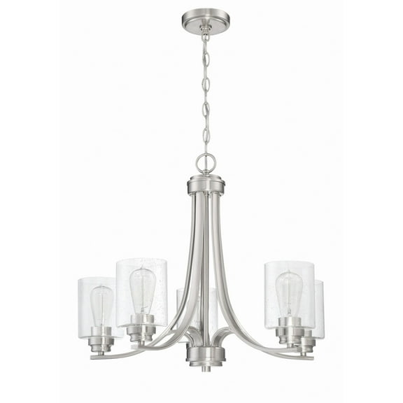 50525-BNK Craftmade Lighting Bolden - Five Light Chandelier in Transitional Style - 24 inches wide by 20.5 inches high-Brushed Polished Nickel