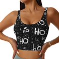 thumbnail image 3 of Goofa Ho-Ho-Ho 2 Printed Sports Bras for Women, High Impact Running Bra Workout Crop Tank Tops Longline Sports Bra Push up-Medium, 3 of 9