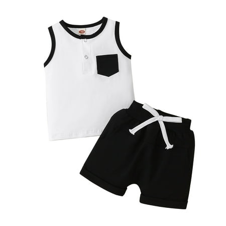 

Summer Boys Sleeveless Top And Shorts 2PCS Set Comfortable And Boys Summer Shorts All Day Wear Child Clothing Streetwear Dailywear Outwear