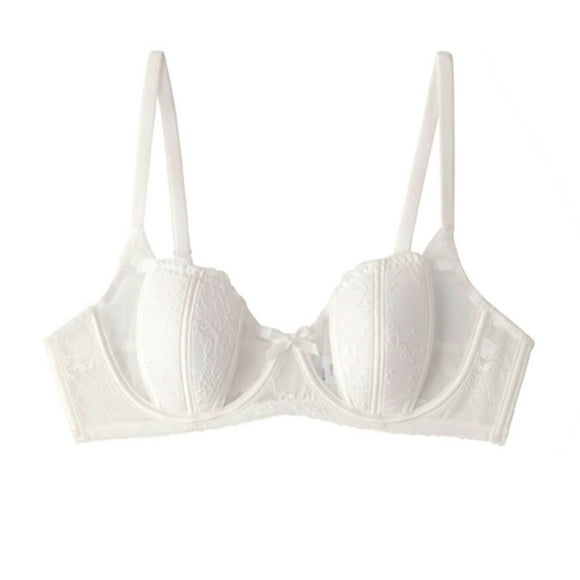 Wireless Bralette Women Padded Bra Feature V-Neck Nursing Bra Style W-775 White 5XL