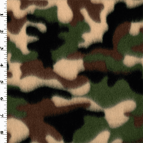 Multi Camo Fleece, Fabric By the Yard