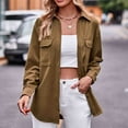 thumbnail image 5 of Kaemgyyd Womens Fall Winter Outfits Fashion Clothes Shackets Casual Solid Button down Long Sleeve Shirts Jackets, 5 of 7