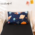 thumbnail image 5 of NTBED 4 Pcs Toddler Bedding Set for Baby Girls Boys Galaxy Space Planet Printed Includes Comforter, Flat Sheet, Fitted Sheet and Pillowcase, 5 of 8