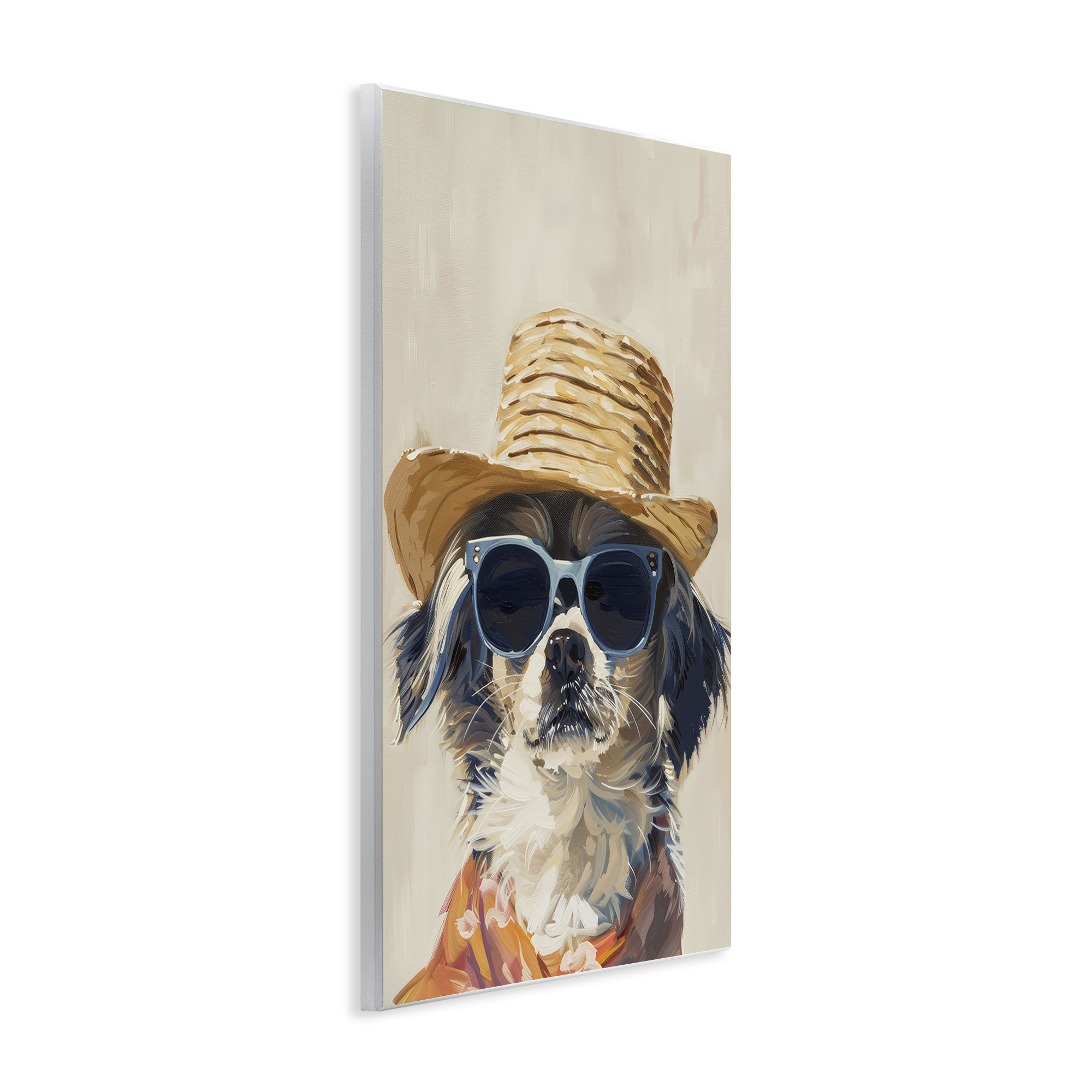 Stupell Industries Beach Vacation Pup Animals & Insects Painting Unframed Art Print Wall Art, 10 x 15