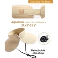 thumbnail image 3 of Sun Visor Hats for Women Wide Brim Straw Ponytail Summer Beach Hat UV UPF Packable Foldable Travel, 3 of 5