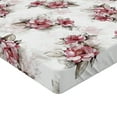 thumbnail image 4 of Ambesonne Vintage Floral Fitted Sheet, Bloomed Wild Design, California King, Pale Maroon Pale Sepia, 4 of 5