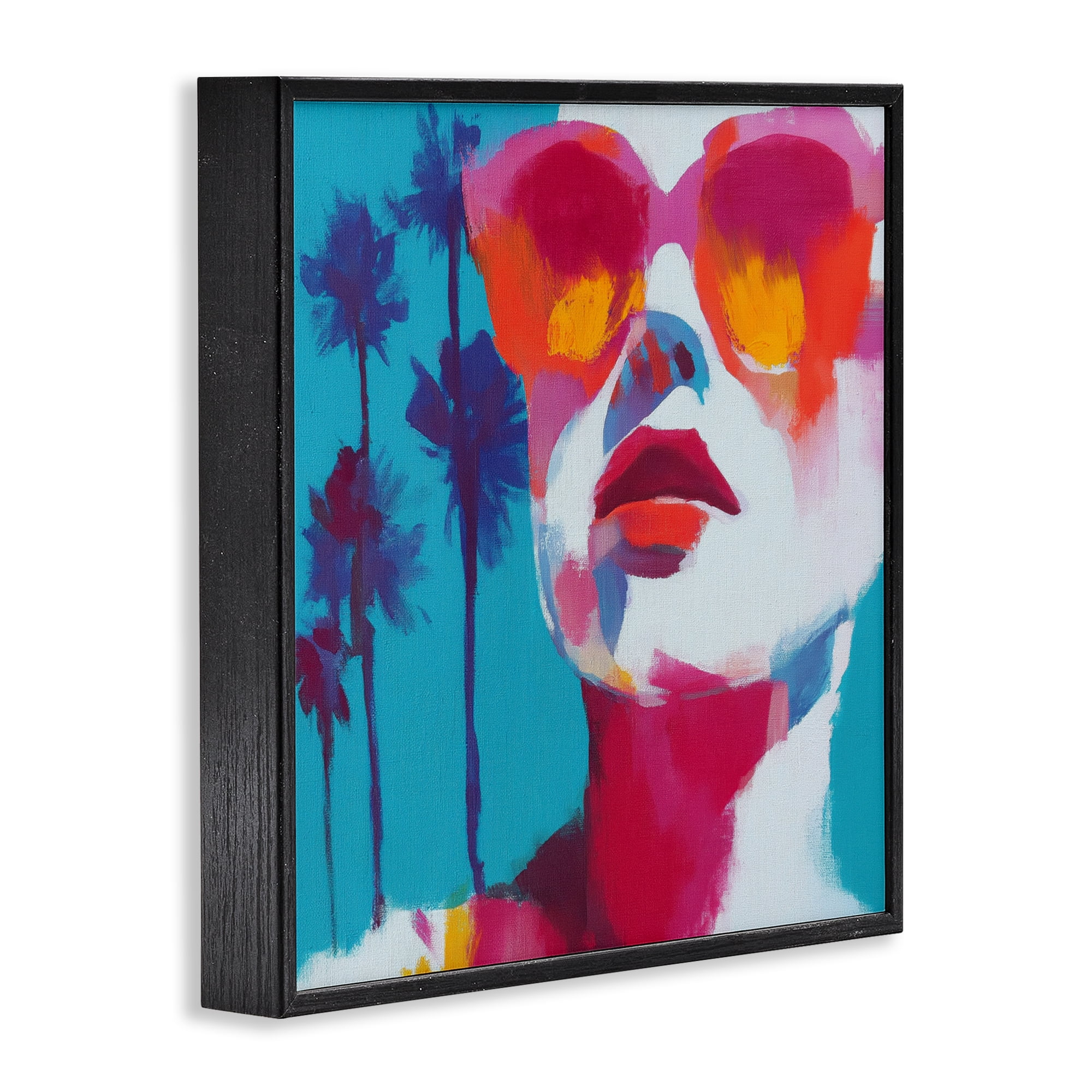 Stupell Industries Expressive Palm Tree Gaze Black Framed Giclee Art, design by Chromatic Storm Studio