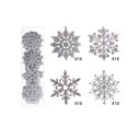 thumbnail image 1 of Adornos coloridos de copos de nieve, 40 piezas de polvo de brillo navideño, colgante navideño, copo de nieve con brillo, construcción robusta, 1 of 6