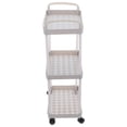 thumbnail image 2 of Carrito utilitario con ruedas, organizador de almacenamiento de plástico de 3 niveles, carrito de almacenamiento con ruedas para cocina, baño, dormitorio, guardería., 2 of 5