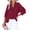 Deep Red, variant on Womens Summer Tops Casual Button V Neck Long Sleeve Cotton Shirts Loose Lightweight Gauze Beach Cover up Pullovers,M