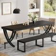 thumbnail image 5 of Tribesigns Dining Table for 6-8 People, 78 inch Large Wood Farmhouse Dinner Table with Heavy Duty Metal Legs and Wooden Top (Only Table), 5 of 6