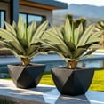 thumbnail image 3 of 20in Faux Agave Plant, UV Protected Green Artificial Agave, Unpotted Mini Fake Succulent for Indoor Outdoor Decoration, 3 of 7