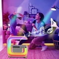 thumbnail image 6 of Ikohbadg Wireless Charger Atmosphere Lamp, Bluetooth Speaker with Music Clock Alarm, Dimmable Sleep Light, 15W Fast Wireless Charging, Multi-Functional Bedside Lamp for Home and Office, 6 of 9
