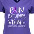 thumbnail image 4 of Inktastic Fibromyalgia Awareness Pain Isn't Always Visible Women's V-Neck T-Shirt, 4 of 5