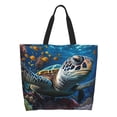 thumbnail image 1 of Fotbe Ocean Coral Turtle Bolsa Tote Estética de Lona con Estampado para Mujer - Bolsa Reutilizable de Hombro Casual para Vacaciones, Compras, Trabajo y Gimnasio, 1 of 8
