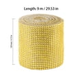 thumbnail image 2 of ZEONHAK 3 Roll 4.7 Inch x 10 Yard Diamond Mesh Ribbon Roll, 24 Row Gold Crystal Rhinestone Ribbon Warp for Wedding, 2 of 6