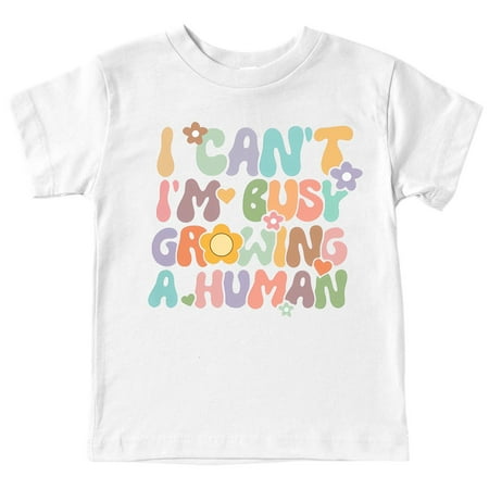 

ZRBYWB Kid Teenager Unisex Top Busy Gorwing A Hunmam Short Sleeve T Shirt Fun Print T Shirt For Children 3 To 13 Years Cute Summer Tops