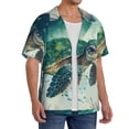 thumbnail image 4 of Vsdgher Watercolor Turtle1 Print Men's Wrinkle Free Untucked Cuban Shirt Business Casual Button Down Shirts Short Sleeve Shirt, 4 of 7
