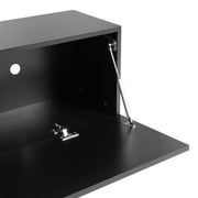 Hommpa Wall Mounted Floating TV Stand with LED Lights Modern Entertainment Center for TVs for up to 65 Media Console TV Unit with Storage Cabinets Black High Gloss for Living Room Bedroom