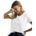 thumbnail image 5 of Hanes Essentials Women's Cotton V-Neck T-Shirt White L, 5 of 5