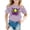Light Purple, variant on Girls T Shirts Kids Baseball Sport Pattern Short Sleeve Loose Fit Summer Top Girls Tops Light Blue 10-11 Years