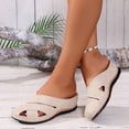 thumbnail image 5 of Wowcloth Women's Fashion Casual Sandals – Solid Color Versatile Covered Toe Beach Wedge Heel Slides for Stylish Outdoor Wear, 5 of 8