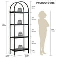 thumbnail image 2 of 4-Tier Arched Bookshelf, Industrial Style Open Bookcase with Metal Frame, Freestanding Display Shelving Unit for Living Room, Bedroom, Office Storage, 2 of 9
