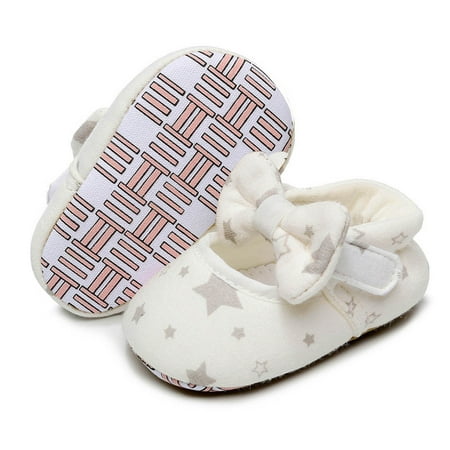 

LYCAQL Baby Shoes Girls Single Shoes Cartoon Printed Bowknot First Walkers Shoes Toddler Prewalker Shoes Saucy Boys Shoes (Grey 11 )