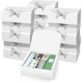 thumbnail image 1 of Caja de Regalo Blancas para Fiestas con Cintas Plata | Cajas de Regalo de Papel Kraft | Ideal para Bodas, Navidad, Halloween, Cumpleaños y Eventos Fiestas (Blancas), 1 of 3