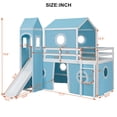 thumbnail image 3 of Aukfa Low Loft Bed with Slide - Twin Size Castle Bed with Tent for Kids - Blue, 3 of 7