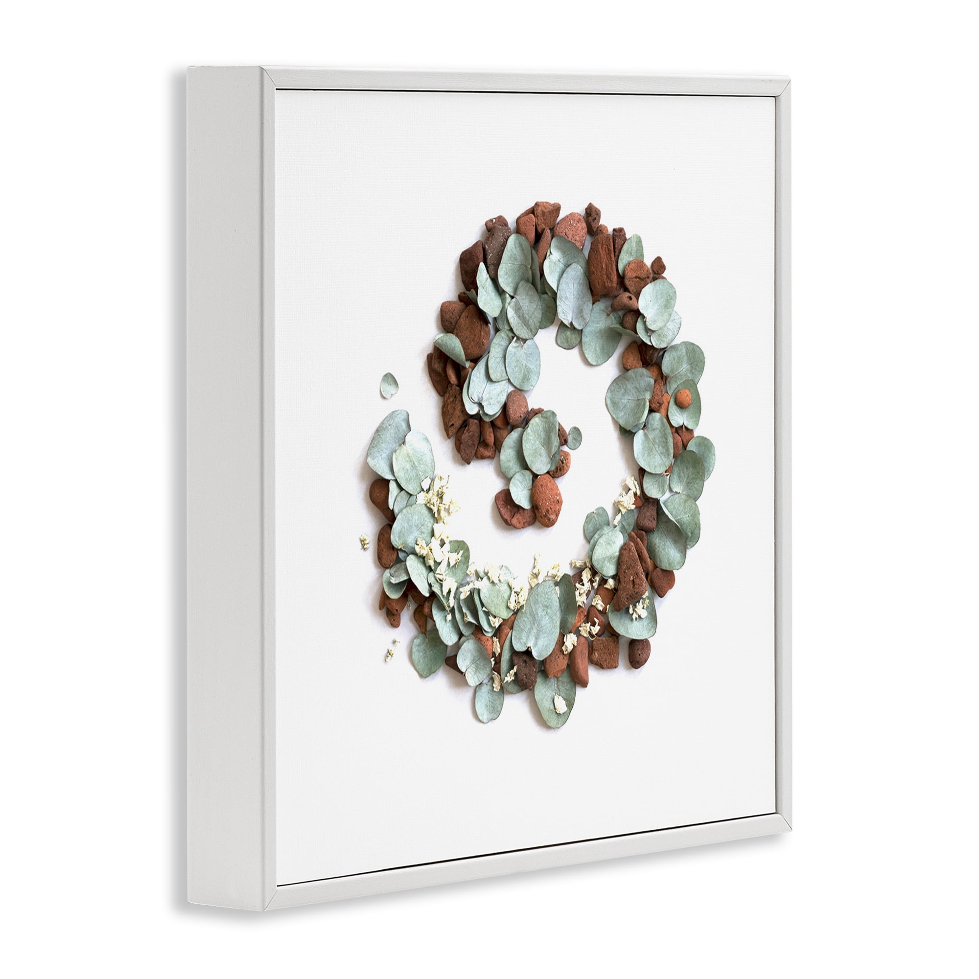 Stupell Industries Eucalyptus & Pebbles Spiral White Framed Giclee Art, design by Beth Adoette