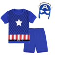 thumbnail image 1 of Conjunto de pijama de dibujos animados para niños, pijamas de algodón de manga corta de verano, pijamas de 2-10 años Afortunado Sencillez, 1 of 2