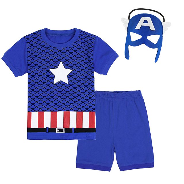 Conjunto de pijama de dibujos animados para niños, pijamas de algodón de manga corta de verano, pijamas de 2-10 años Afortunado Sencillez