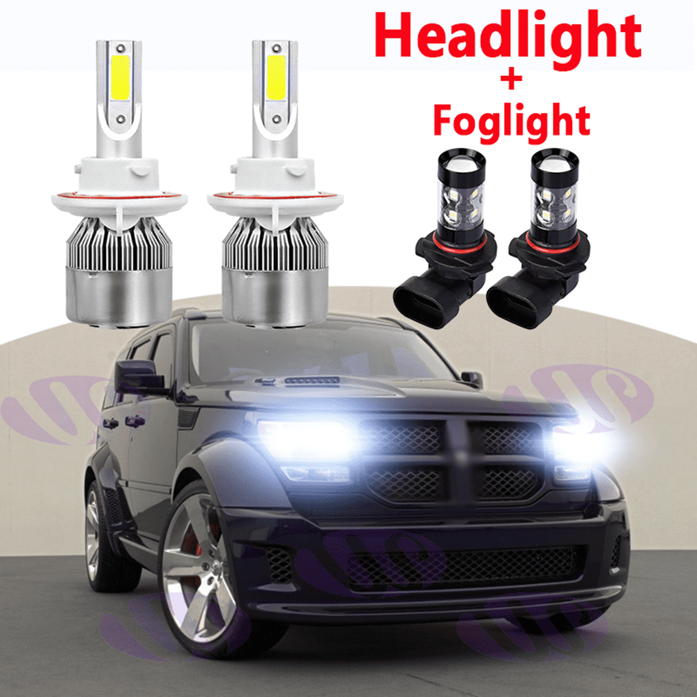 For Dodge Nitro 2007 2008 2009 4Pc H13 LED Headlight 9145 Fog Light