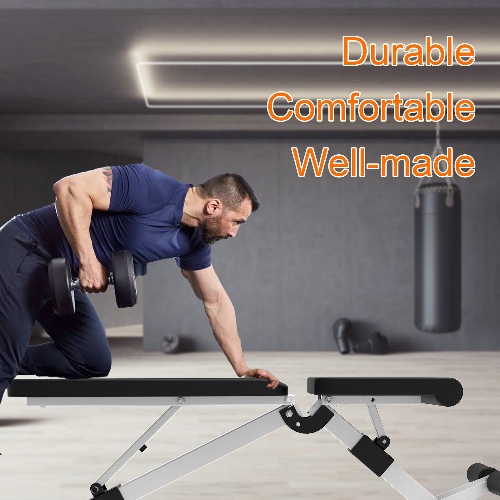 Weight Bench, Dumbbell bench, Antique Black Adjustable Bench,Metal Workout Bench, Fitness & Sports Fitness Weight Benches Dumbbell bench