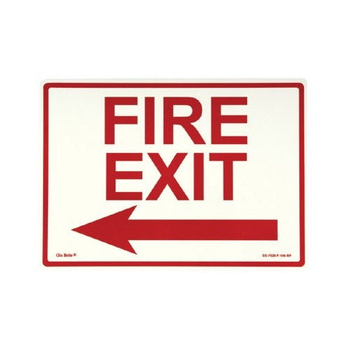 Glow In The Dark Exit Signs - peel and stick eg sign glow background; red text