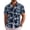 Blue - Flower 2, variant on Men's Floral Hawaiian Button Down - Short Sleeve Tropical Summer Beach Shirt