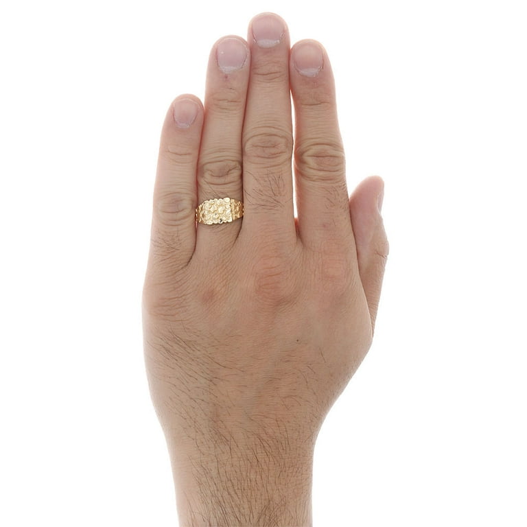 Mens gold nugget pinky ring outlet