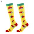 thumbnail image 2 of Cheers 1 Pair Cycling Socks Knitted Moisture Wicking Ultra Soft Fruits Pattern Knee High Сompression Socks for Outdoor, 2 of 2