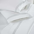 thumbnail image 4 of BNM Three-Line Embroidered Cotton Bed Sheet Set, Twin, White/Silver, 4 of 8