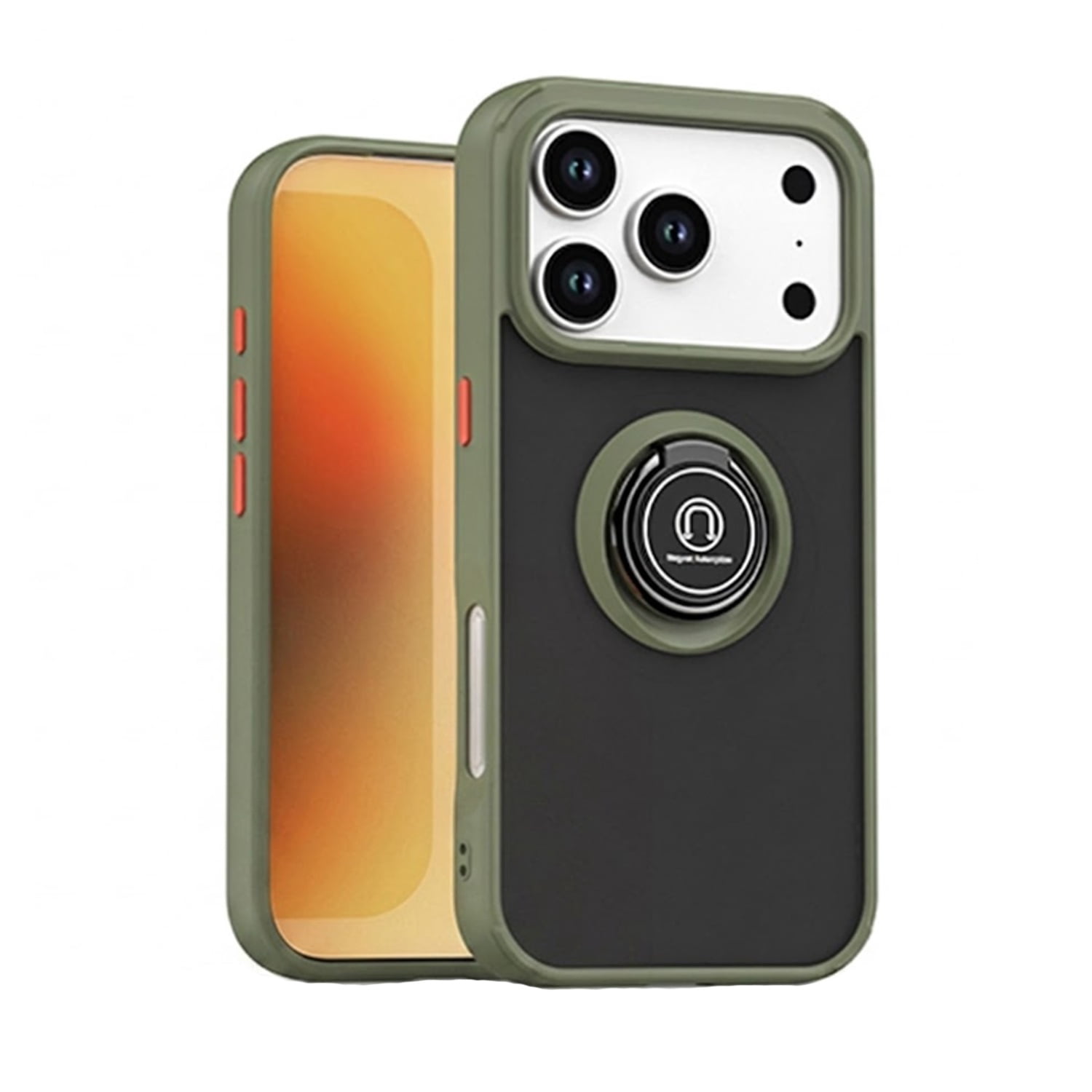 Matte Ring Case for iPhone 17 Pro Max - Army Green