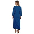 thumbnail image 6 of Moomaya Solid Long Kurti For Women Cotton Tunic 3/4 Sleeve Ethnic Formal Kurta w/ Pockets, 6 of 8