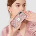thumbnail image 7 of Compatible WIth iPhone 12 Phone Case with Logo Window,Trendy Diamond-checkered Pattern PU Leather Soft TPU Ultra Slim Anti-fall Shockproof Protective Back Cover Phone Case,Rosegold, 7 of 7