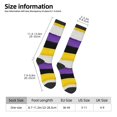 thumbnail image 3 of Womens Non-Binary Pride Flag Knee High Socks Comfy Thermal Boot Long Socks, 3 of 7