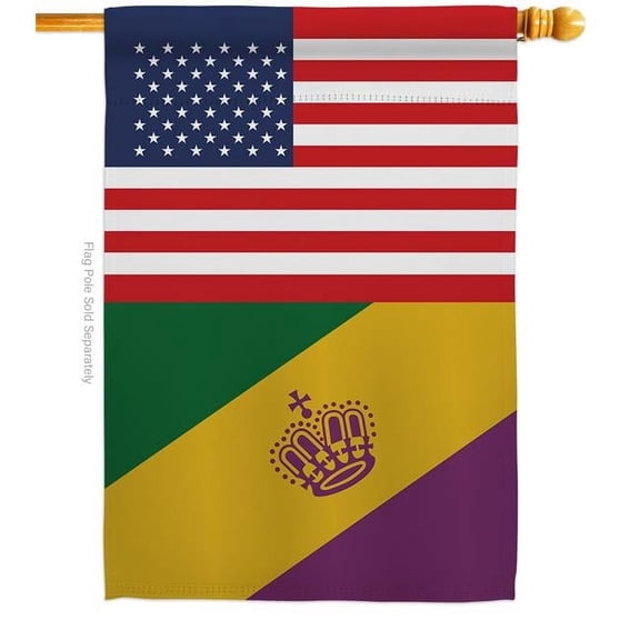 Americana Home & Garden H140472-BO Mardi Gras US Springtime Garden Decorative Double-Sided House Flag, Multi Color