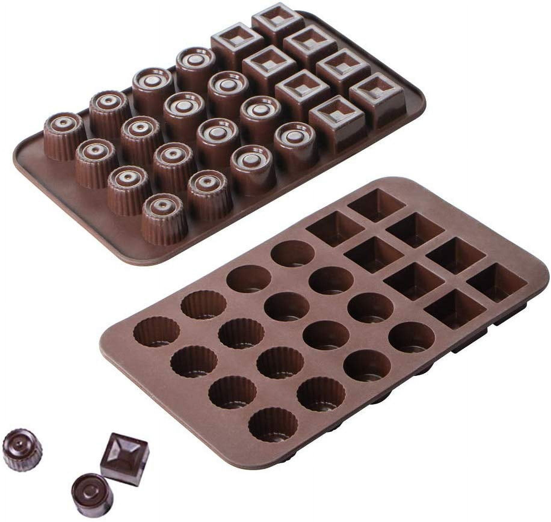 Mity rain 2 Pack 40-Cavity Square Caramel Candy Silicone Molds,Chocolate  Forf Truffles, Fat Bombs Keto Snacks, Whiskey Ice Cube Tray,Grid Fondant