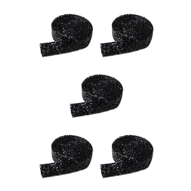 Advancent Bling Stickers Glitter Cadena de diamantes de imitación Resina Cristal Decoración Fix Decor Beads Hot Melt Adhesivo Drill Strip Negro 1 2.5cm Type2 NO2 Advancent CBP359862