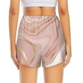 thumbnail image 4 of Haiem Rose Gold Glitter Splatter Women's 2 in 1 Running Shorts - Lightweight Athletic Workout Gym Yoga Breathable Sports Shorts Liner with Phone Pockets-Small, 4 of 9